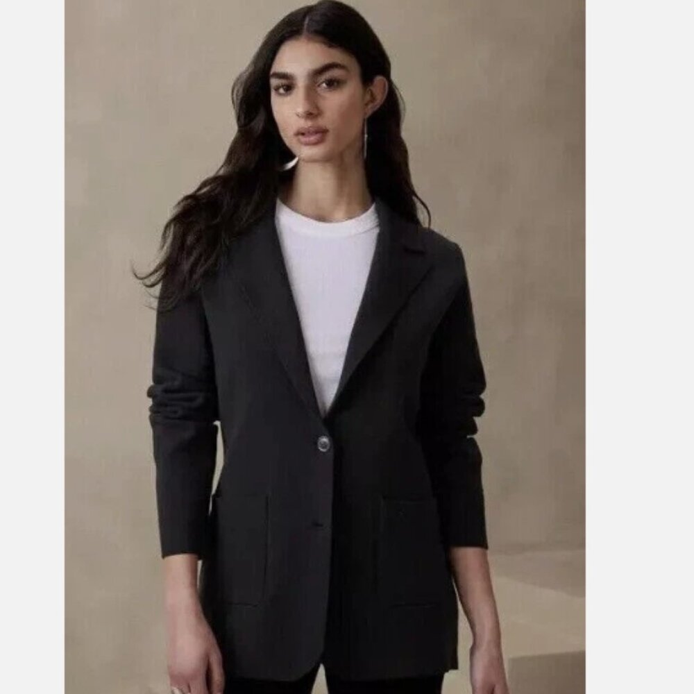 NWT S Black Banana Republic $180 Milano Sweater Blazer Cardigan